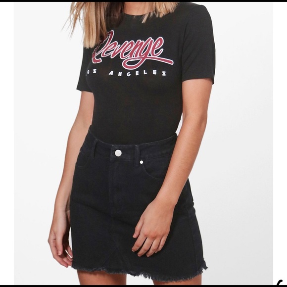 Boohoo black denim skirt - Picture 1 of 5